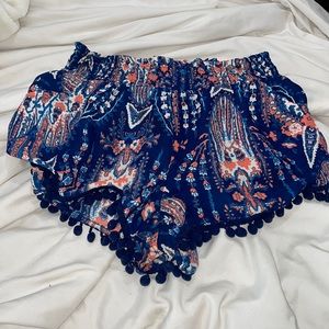 Blue and orange shorts